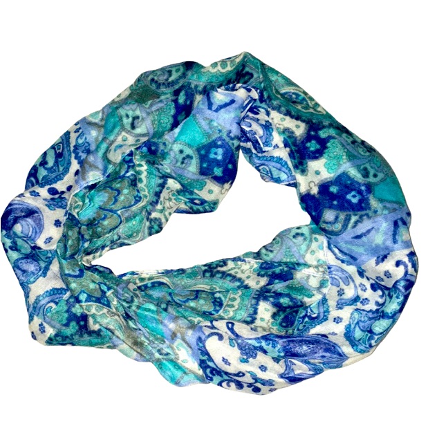 Medium Blue Patterned Unity Scarf